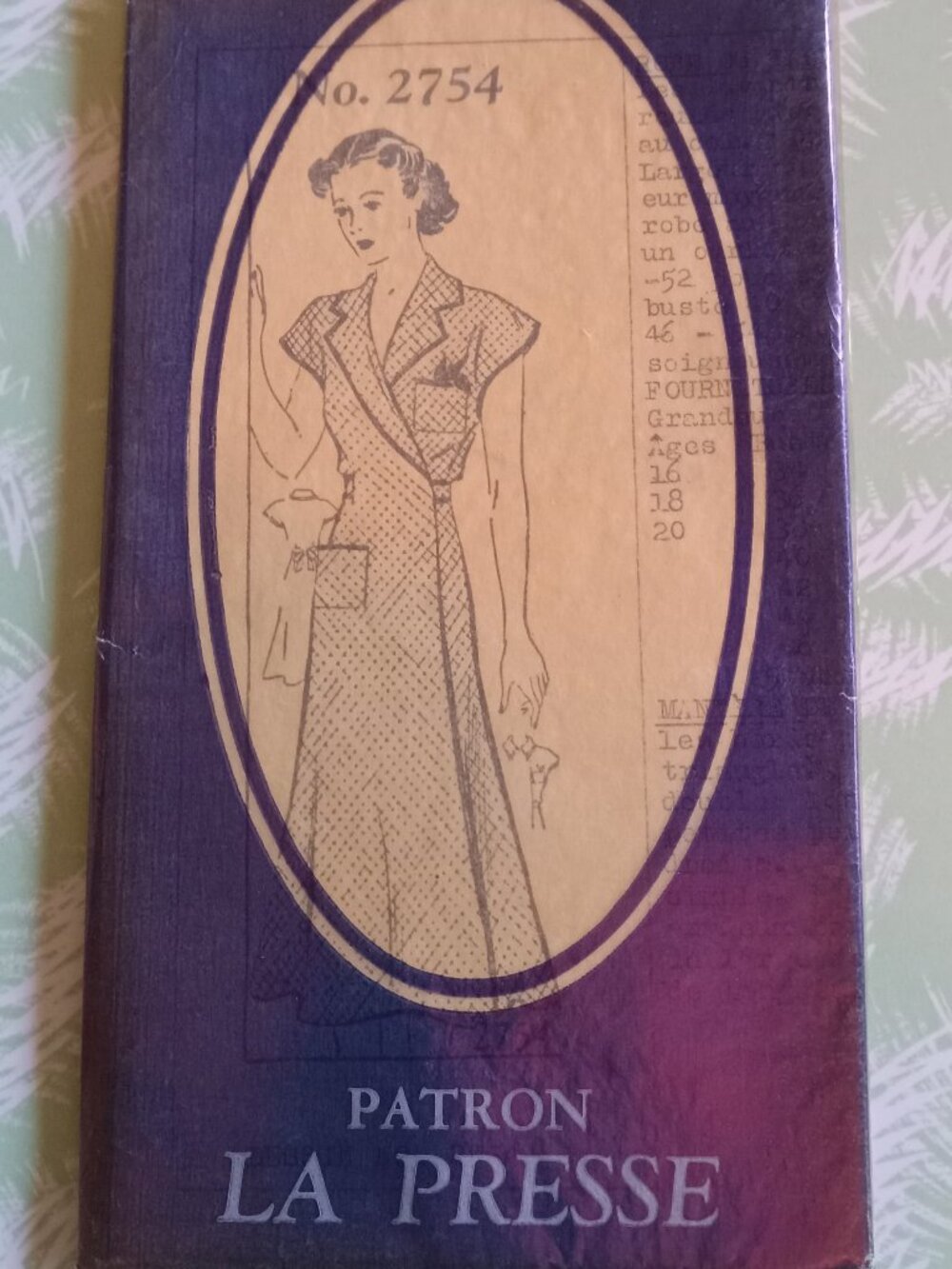 Vintage original pattern 1940
